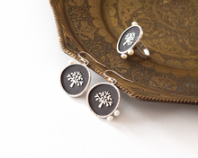 Load image into Gallery viewer, Silver Tree of Life Earrings with Pearls
