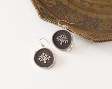 Load image into Gallery viewer, Silver Tree of Life Earrings with Pearls
