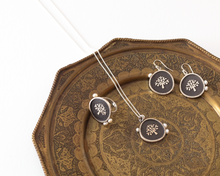 Load image into Gallery viewer, Silver Tree of Life Earrings with Pearls
