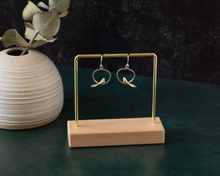 Load image into Gallery viewer, Sterling Silver Bird Hoop Earrings
