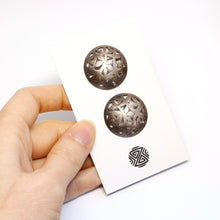 Load image into Gallery viewer, Handmade Domed Silver Stud Earrings
