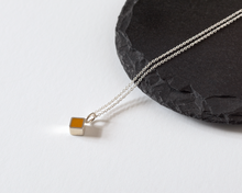 Load image into Gallery viewer, Amber Resin Sterling Silver Necklace
