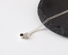 Load image into Gallery viewer, Navy Blue Resin Silver Necklace
