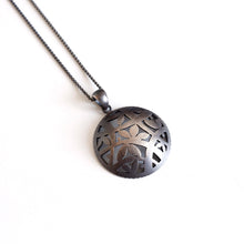 Load image into Gallery viewer, Domed Silver Medallion Necklace
