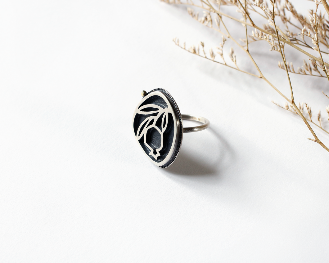 Sterling Silver Pomegranate Branch Ring