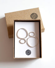 Load image into Gallery viewer, Asymmetrical silver stud earrings
