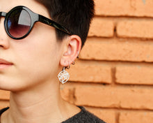 Load image into Gallery viewer, Silver &amp; Brass Pomegranate Earrings
