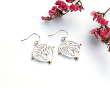 Load image into Gallery viewer, Silver &amp; Brass Pomegranate Earrings
