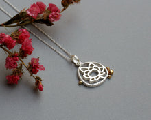 Load image into Gallery viewer, Silver &amp; Brass Grains Lotus Necklace
