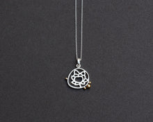 Load image into Gallery viewer, Silver &amp; Brass Grains Lotus Necklace
