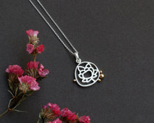 Load image into Gallery viewer, Silver &amp; Brass Grains Lotus Necklace
