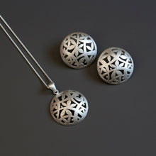 Load image into Gallery viewer, Domed Silver Medallion Necklace
