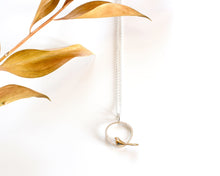 Load image into Gallery viewer, Dainty Sparrow Necklace • Silver &amp; Yellow Bronze Bird Pendant
