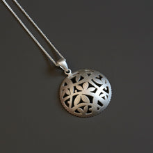 Load image into Gallery viewer, Domed Silver Medallion Necklace
