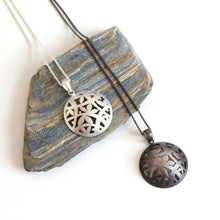 Load image into Gallery viewer, Domed Silver Medallion Necklace
