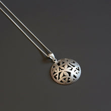 Load image into Gallery viewer, Domed Silver Medallion Necklace
