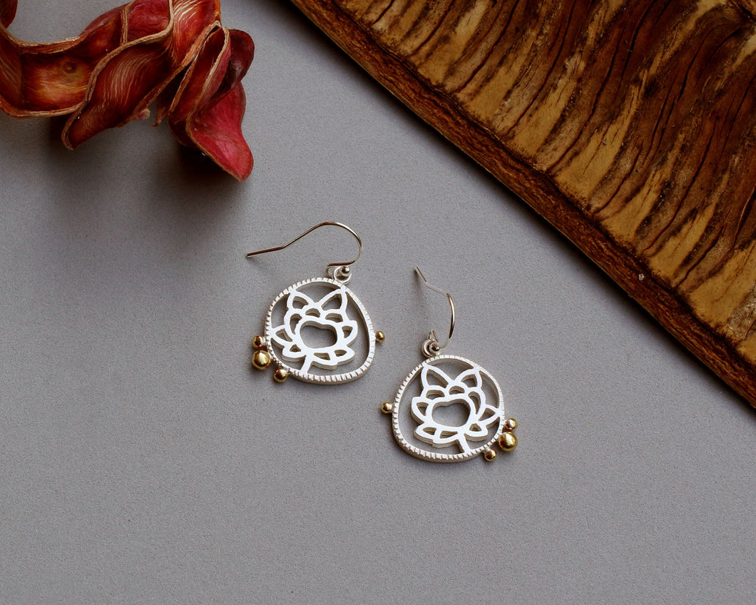 Sterling Silver Lotus Earrings