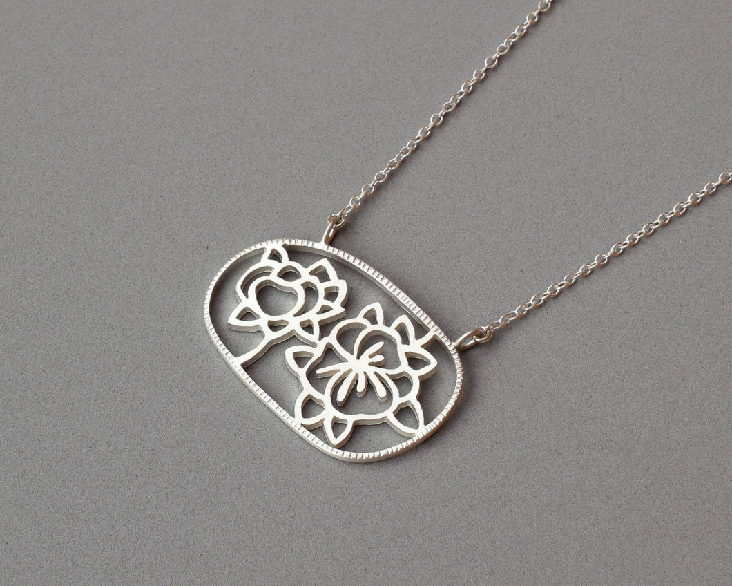 Sterling Silver Floral Necklace