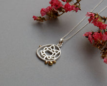 Load image into Gallery viewer, Silver &amp; Brass Grains Lotus Necklace
