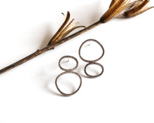 Load image into Gallery viewer, Minimal oxidized silver asymmetrical earrings
